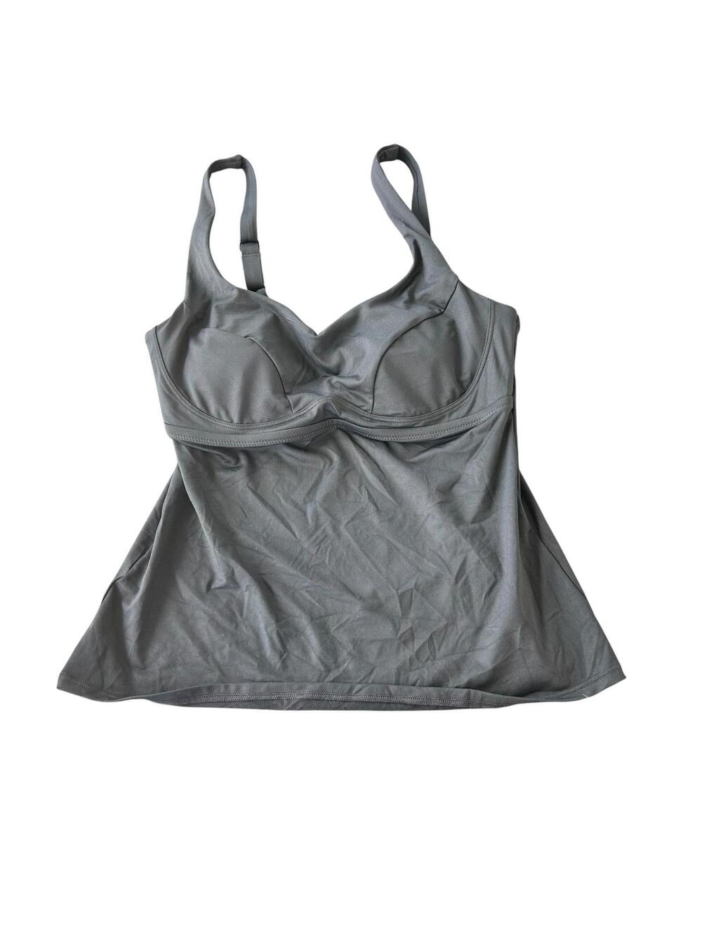 ATHLETA black 34 B/C Underwired sweetheart neckline tankini swim top New